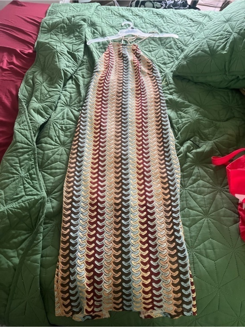 Cider Crochet Halter Maxi Dress in Multicolor - Picture 1 of 6